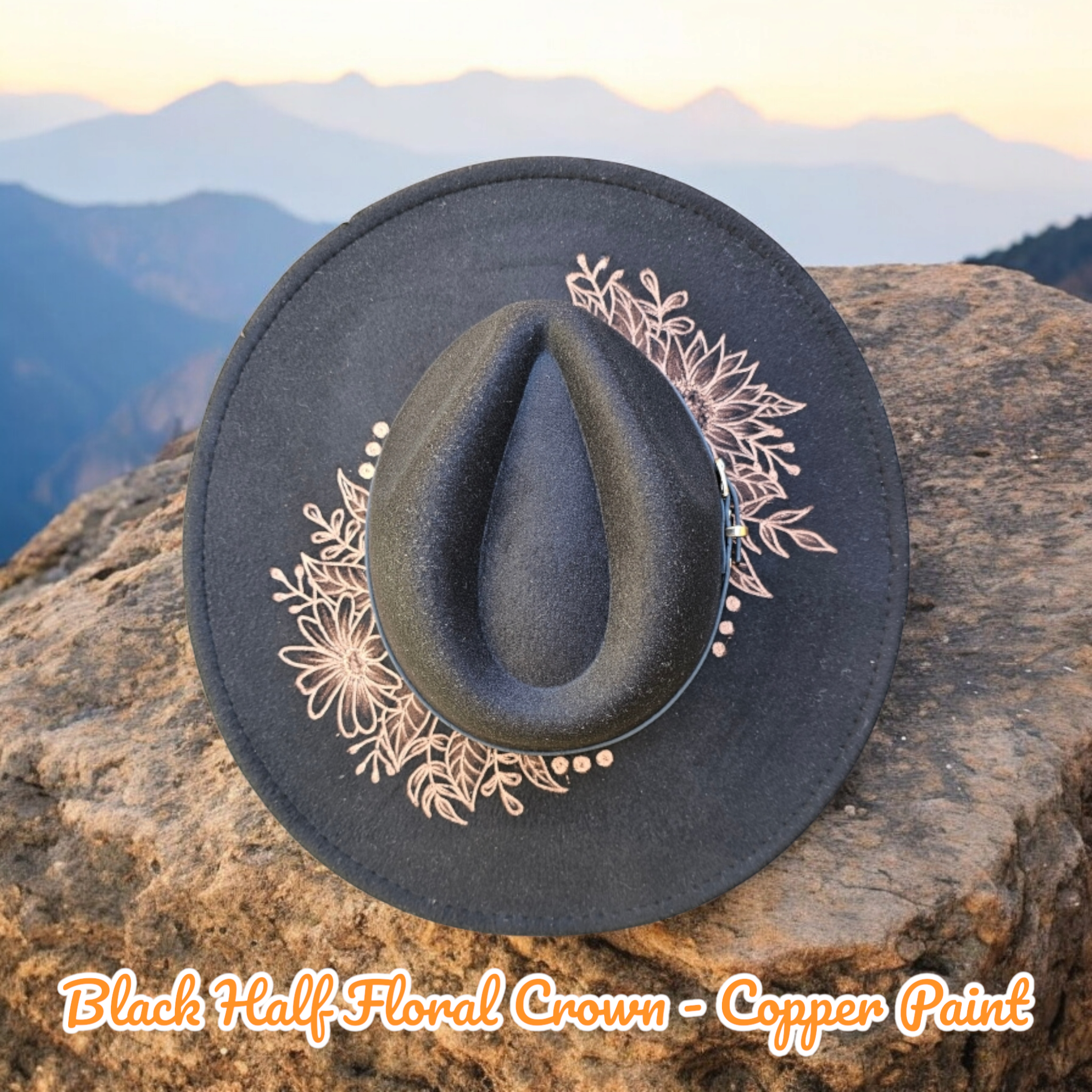 Half Floral Crown Felt Hat | Threadwand Co